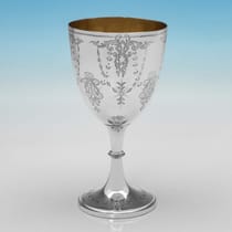 Antique Sterling Silver Goblet - Fenton Brothers Ltd., hallmarked in 1869 Sheffield - Victorian - Thumbnail 2