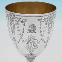 Antique Sterling Silver Goblet - Fenton Brothers Ltd., hallmarked in 1869 Sheffield - Victorian - Thumbnail 3