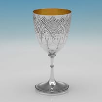 Antique Sterling Silver Goblet - George Unite, hallmarked in 1869 Birmingham - Victorian - Thumbnail 2