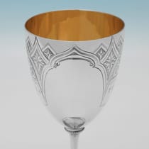 Antique Sterling Silver Goblet - George Unite, hallmarked in 1869 Birmingham - Victorian - Thumbnail 3
