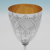 Antique Sterling Silver Goblet - George Unite, hallmarked in 1869 Birmingham - Victorian - Thumbnail 4