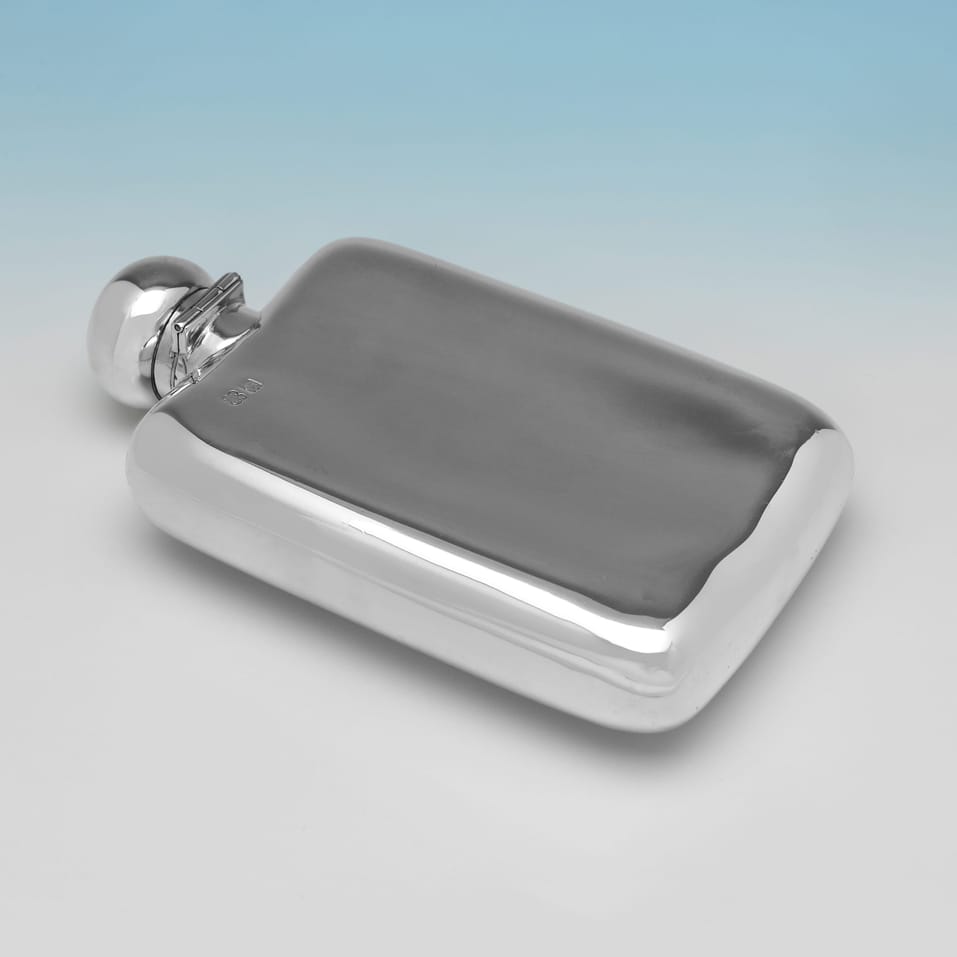 Antique Sterling Silver Hip Flask - William & George Neal, hallmarked in 1901 London - Edwardian - Image 4