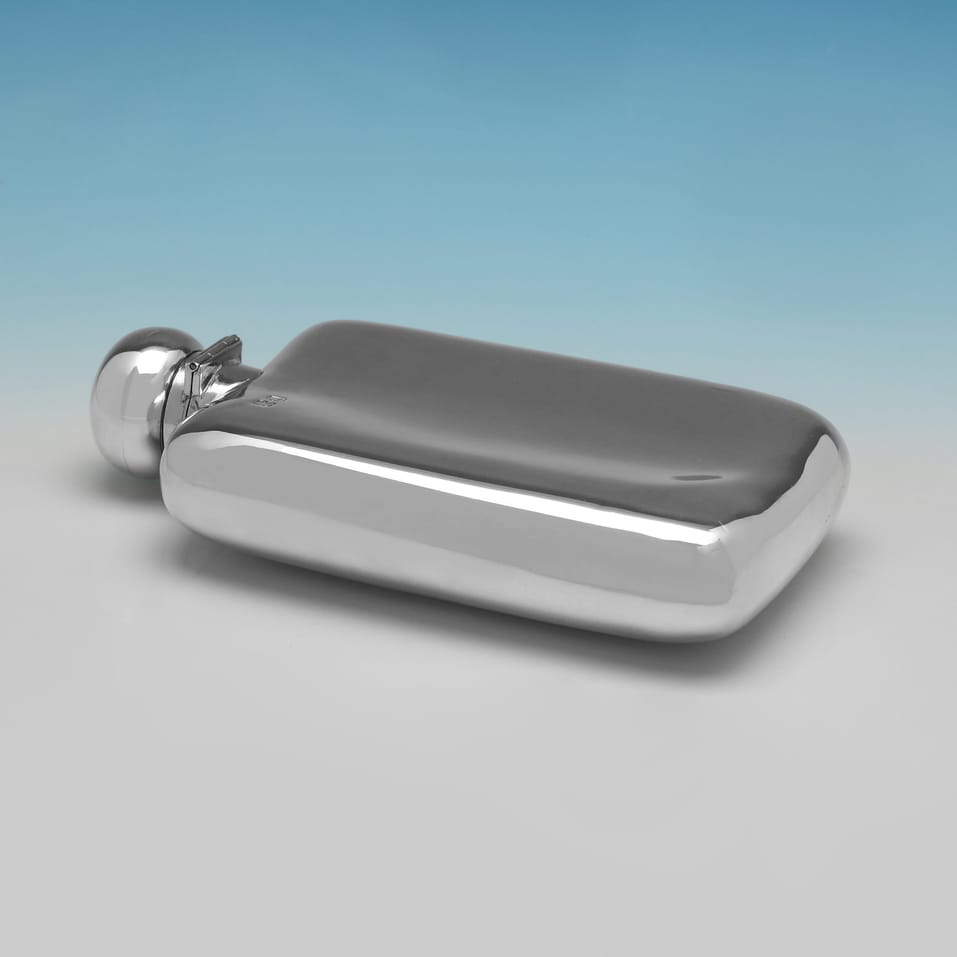 Antique Sterling Silver Hip Flask - William & George Neal, hallmarked in 1901 London - Edwardian - Image 5