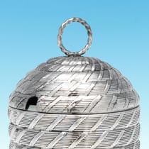 Antique Sterling Silver & Glass Honey Skep - Thomas Lamborn, hallmarked in 1810 Sheffield - Regency - Thumbnail 3