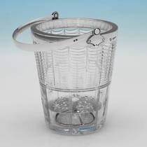 Sterling Silver & Glass Ice Bucket - Goldsmiths & Silversmiths Co., hallmarked in 1934 London - George V - Thumbnail 2