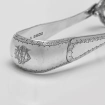 Antique Sterling Silver Pair of Ice Tongs - Martin, Hall & Co., hallmarked in 1883 Sheffield - Victorian - Thumbnail 4