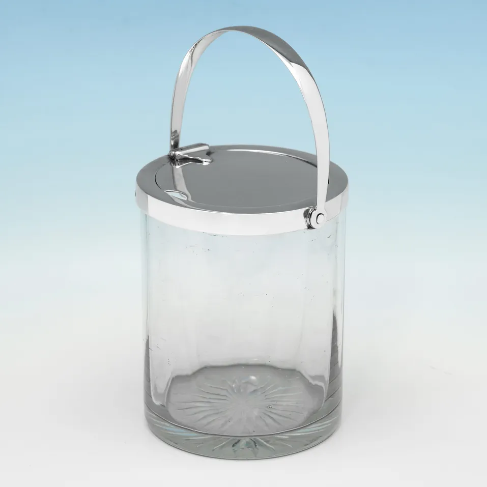 Antique Sterling Silver & Glass Jam Pot - Hukin & Heath, hallmarked in 1922 Birmingham - George V