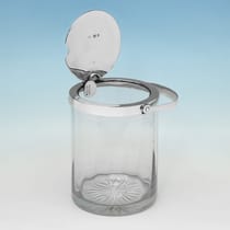 Antique Sterling Silver & Glass Jam Pot - Hukin & Heath, hallmarked in 1922 Birmingham - George V - Thumbnail 2