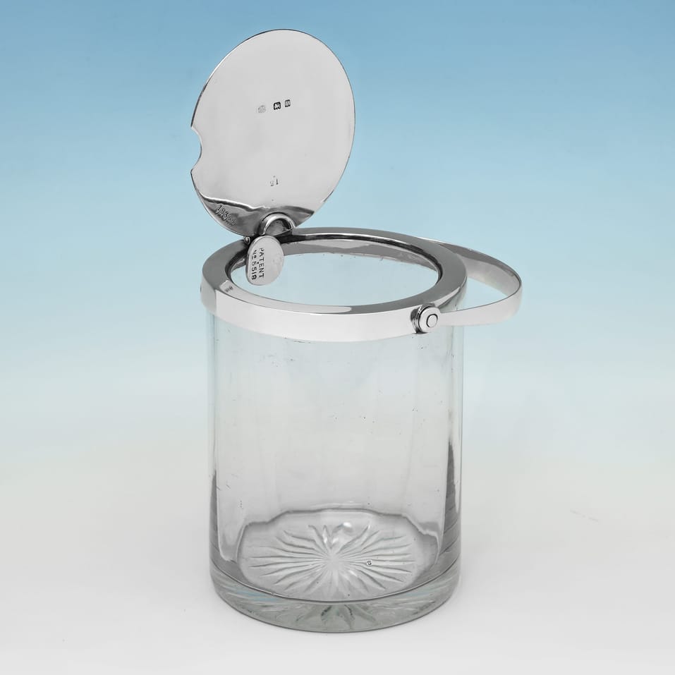 Antique Sterling Silver & Glass Jam Pot - Hukin & Heath, hallmarked in 1922 Birmingham - George V - Image 2
