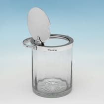 Antique Sterling Silver & Glass Jam Pot - Hukin & Heath, hallmarked in 1922 Birmingham - George V - Thumbnail 3