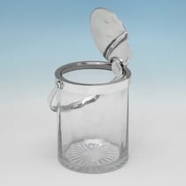 Antique Sterling Silver & Glass Jam Pot - Heath & Middleton, hallmarked in 1908 Birmingham - Edwardian - Thumbnail 2