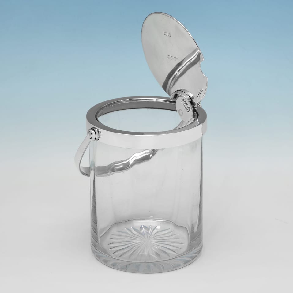 Antique Sterling Silver & Glass Jam Pot - Heath & Middleton, hallmarked in 1908 Birmingham - Edwardian - Image 2