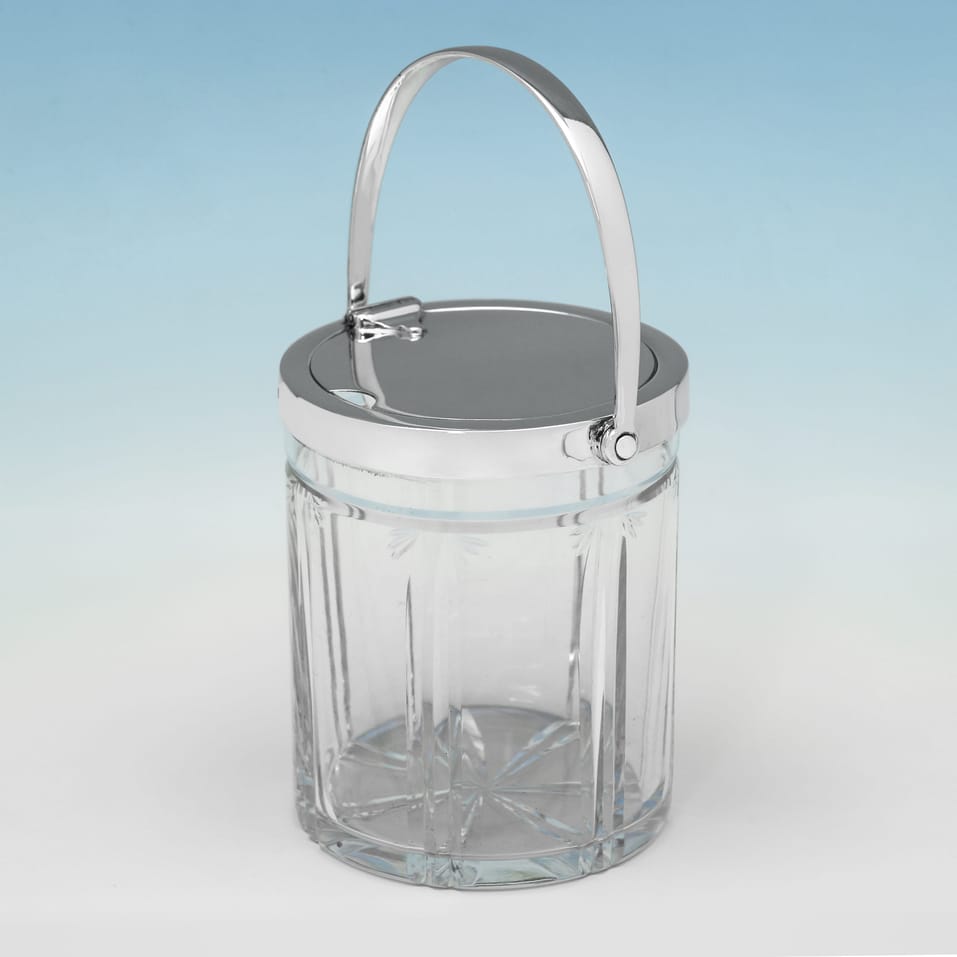 Sterling Silver & Glass Jam Pot - Hukin & Heath, hallmarked in 1933 Birmingham - George V