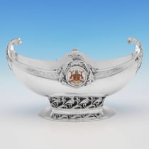 Sterling Silver & Enamel Arts & Crafts Jardiniere - Mappin & Webb, hallmarked in 1928 Sheffield - George V - Thumbnail 1