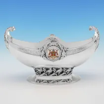 Sterling Silver & Enamel Arts & Crafts Jardiniere - Mappin & Webb, hallmarked in 1928 Sheffield - George V - Thumbnail 1