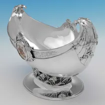 Sterling Silver & Enamel Arts & Crafts Jardiniere - Mappin & Webb, hallmarked in 1928 Sheffield - George V - Thumbnail 5