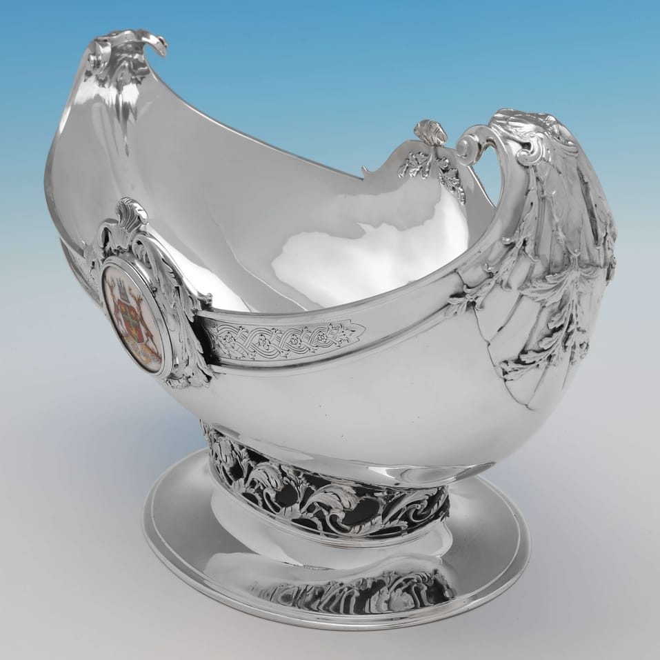 Sterling Silver & Enamel Arts & Crafts Jardiniere - Mappin & Webb, hallmarked in 1928 Sheffield - George V - Image 5