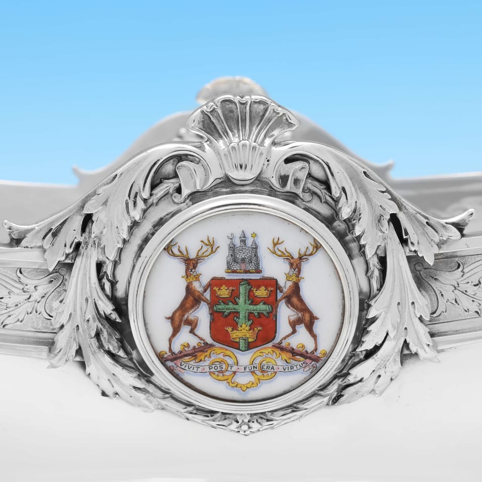 Sterling Silver & Enamel Arts & Crafts Jardiniere - Mappin & Webb, hallmarked in 1928 Sheffield - George V - Image 8