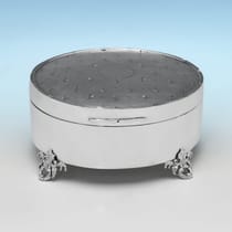 Antique Sterling Silver Jewellery Box - E. S. Barnsley & Co., hallmarked in 1910 Birmingham - George V - Thumbnail 1