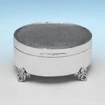 Antique Sterling Silver Jewellery Box - E. S. Barnsley & Co., hallmarked in 1910 Birmingham - George V - Thumbnail 1