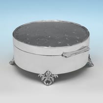 Antique Sterling Silver Jewellery Box - E. S. Barnsley & Co., hallmarked in 1910 Birmingham - George V - Thumbnail 2