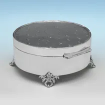 Antique Sterling Silver Jewellery Box - E. S. Barnsley & Co., hallmarked in 1910 Birmingham - George V - Thumbnail 2