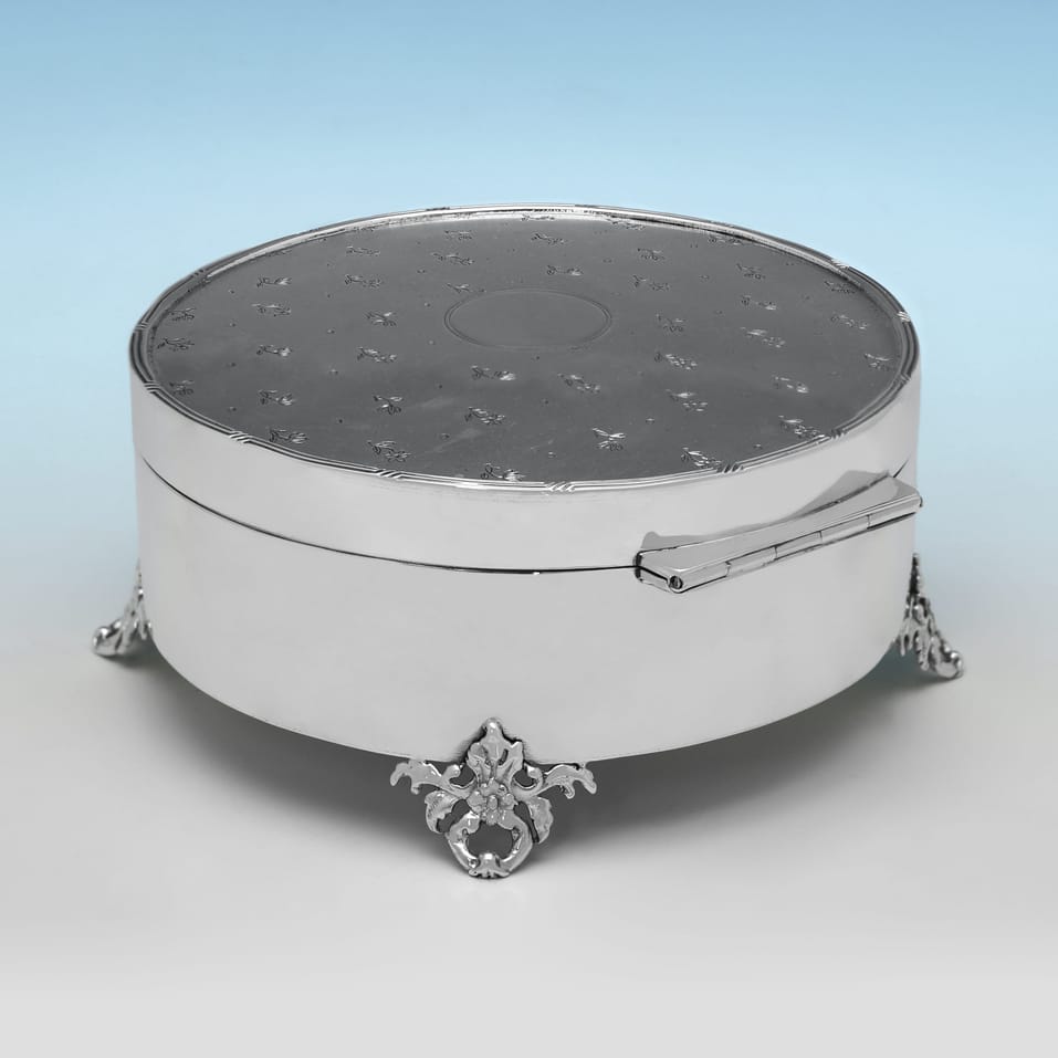 Antique Sterling Silver Jewellery Box - E. S. Barnsley & Co., hallmarked in 1910 Birmingham - George V - Image 2