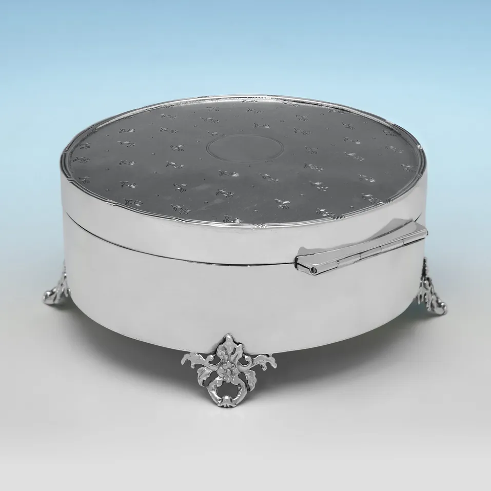 Antique Sterling Silver Jewellery Box - E. S. Barnsley & Co., hallmarked in 1910 Birmingham - George V - Image 2