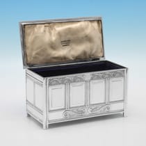 Antique Sterling Silver Jewellery Box - Thomas Bradbury, hallmarked in 1923 Sheffield - George V - Thumbnail 2