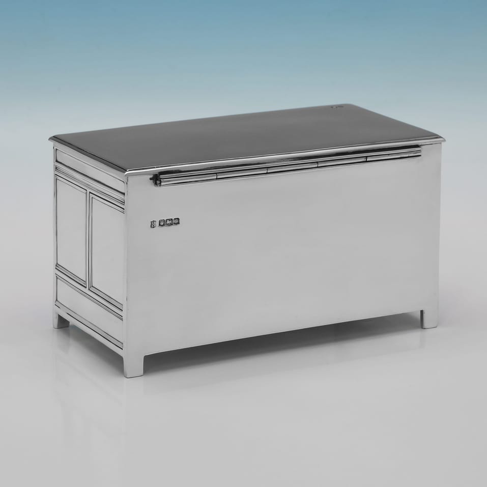 Antique Sterling Silver Jewellery Box - Thomas Bradbury, hallmarked in 1923 Sheffield - George V - Image 3