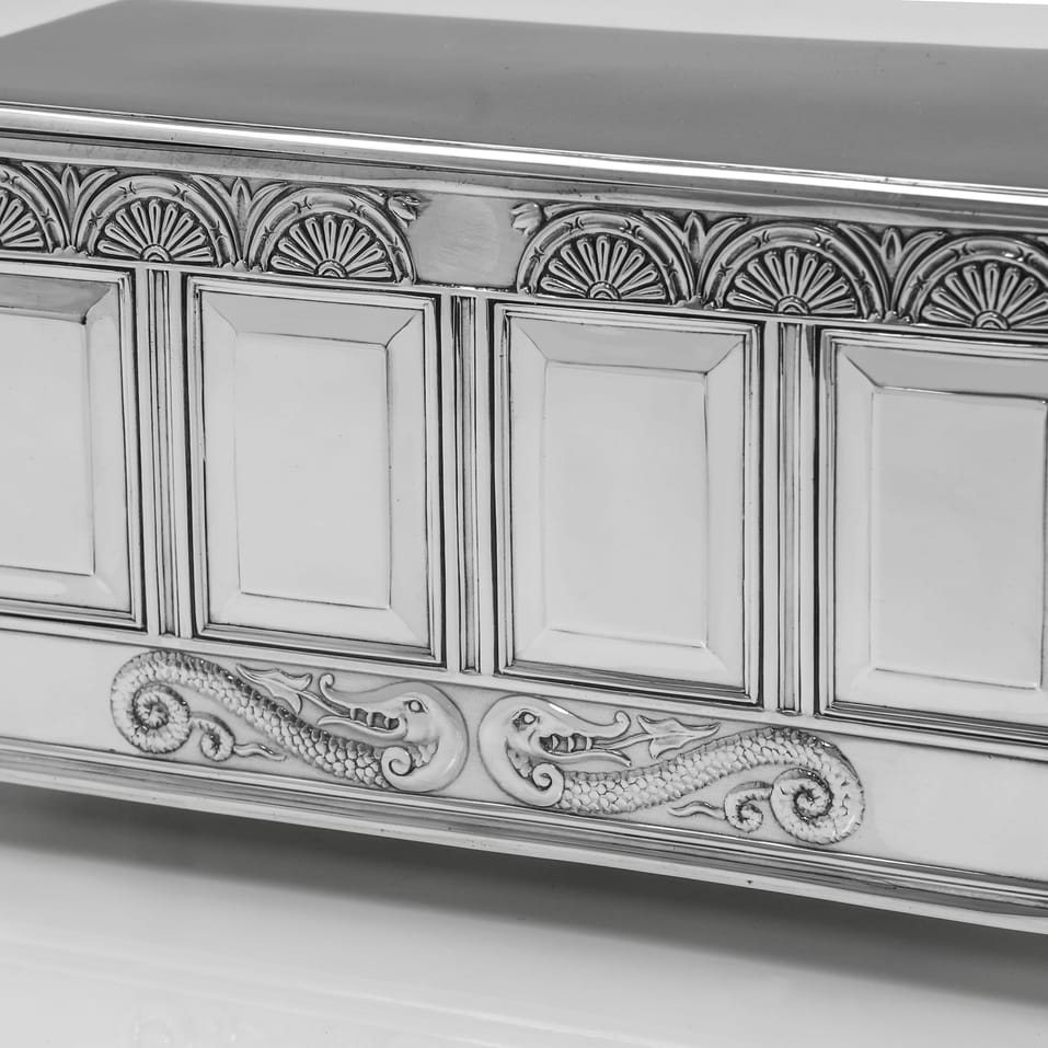 Antique Sterling Silver Jewellery Box - Thomas Bradbury, hallmarked in 1923 Sheffield - George V - Image 4