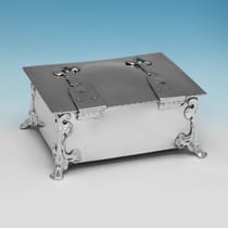 Antique Sterling Silver Jewellery Box - William Hutton & Sons Ltd., hallmarked in 1902 London - Edwardian - Thumbnail 3