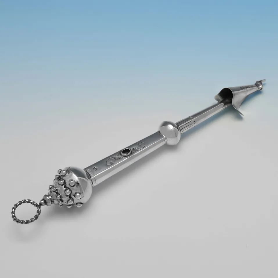 Antique Foreign Silver Yad - made circa 1872 - Victorian - Image 2