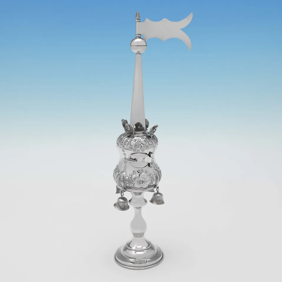 Antique Sterling Silver Havdalah Spice Box - Joseph Zweig, hallmarked in 1912 London - George V - Image 1