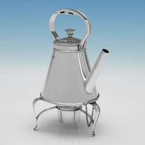 Antique Sterling Silver Industrialist Kettle - G. Brace & Co. Ltd., hallmarked in 1911 London - George V - Thumbnail 2