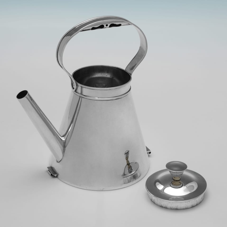 Antique Sterling Silver Industrialist Kettle - G. Brace & Co. Ltd., hallmarked in 1911 London - George V - Image 4