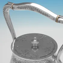 Antique Sterling Silver Kettle - Edward Hutton, hallmarked in 1881 London - Victorian - Thumbnail 5