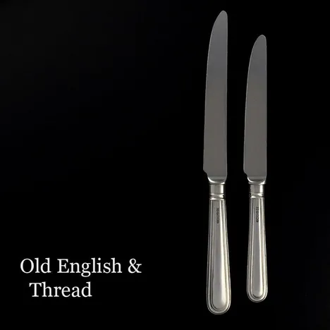 Sterling Silver Set Of Knives. Old English & Thread Pattern. - Image 3