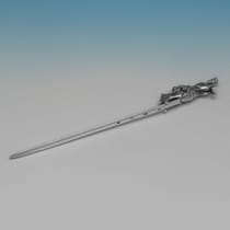 Sterling Silver Letter Opener - C. J. Vander, hallmarked in 1975 London - Elizabeth II - Thumbnail 3