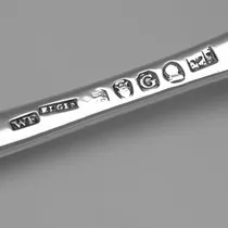Antique Sterling Silver Scottish Provincial Marrow Scoop - William Ferguson, hallmarked in 1802 Elgin - George III - Thumbnail 4