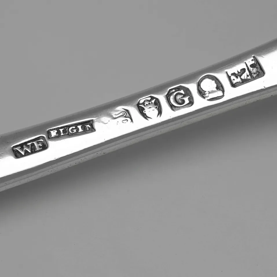 Antique Sterling Silver Scottish Provincial Marrow Scoop - William Ferguson, hallmarked in 1802 Elgin - George III - Image 4