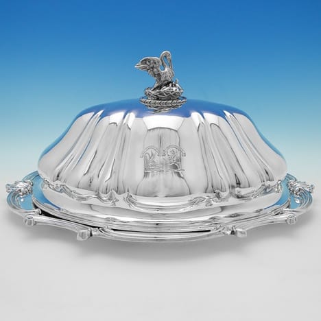 Antique Sterling Silver Meat Dishes - Benjamin Smith Hallmarked In 1838 London - Victorian - Image 1