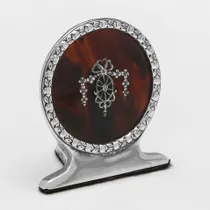 Antique Sterling Silver & Tortoiseshell Set of 6 Menu Holders - E. S. Barnsley & Co., hallmarked in 1911 Birmingham - George V - Thumbnail 4