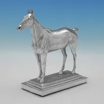 Antique Sterling Silver Horse Model - Henry Lewis, hallmarked in 1901 London - Edwardian - Thumbnail 1