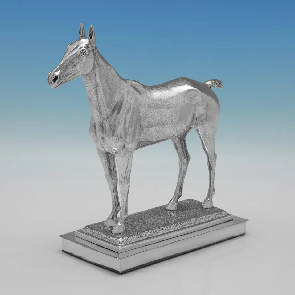 Antique Sterling Silver Horse Model - Henry Lewis, hallmarked in 1901 London - Edwardian