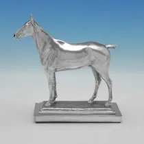 Antique Sterling Silver Horse Model - Henry Lewis, hallmarked in 1901 London - Edwardian - Thumbnail 2