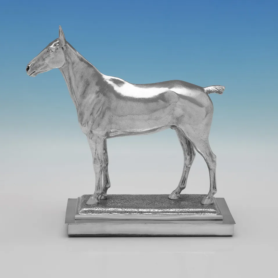 Antique Sterling Silver Horse Model - Henry Lewis, hallmarked in 1901 London - Edwardian - Image 2