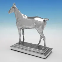 Antique Sterling Silver Horse Model - Henry Lewis, hallmarked in 1901 London - Edwardian - Thumbnail 3