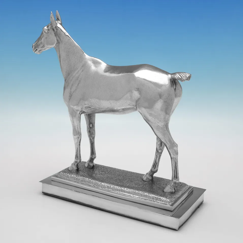 Antique Sterling Silver Horse Model - Henry Lewis, hallmarked in 1901 London - Edwardian - Image 3