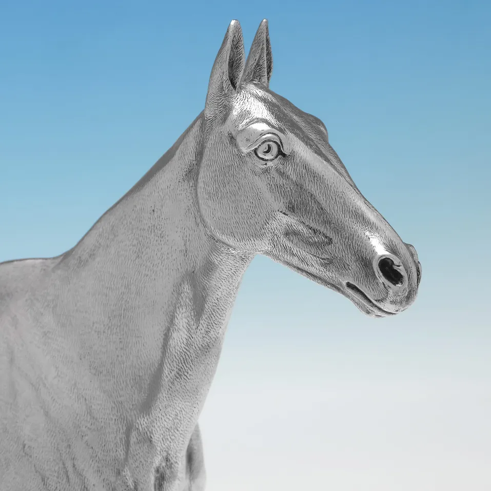 Antique Sterling Silver Horse Model - Henry Lewis, hallmarked in 1901 London - Edwardian - Image 4